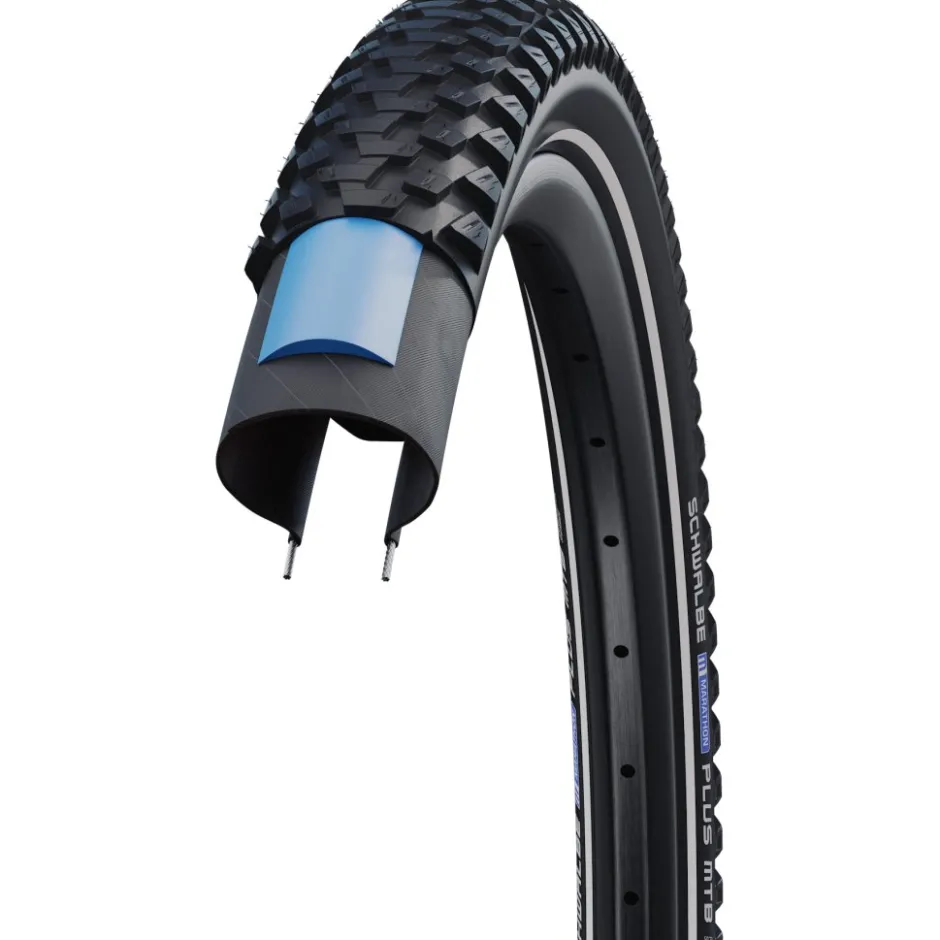E-Bike Banden|Banden < Schwalbe Marathon Plus MTB Draadband - Performance | Addix | Smart Guard - ECE-R75 - 26" | Black Reflex