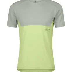 SCOTT Endurance Tech Korte mouwen overhemd heren - spray grey/acid yellow
