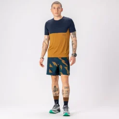 SCOTT Endurance Tech Korte mouwen overhemd heren - spray grey/acid yellow