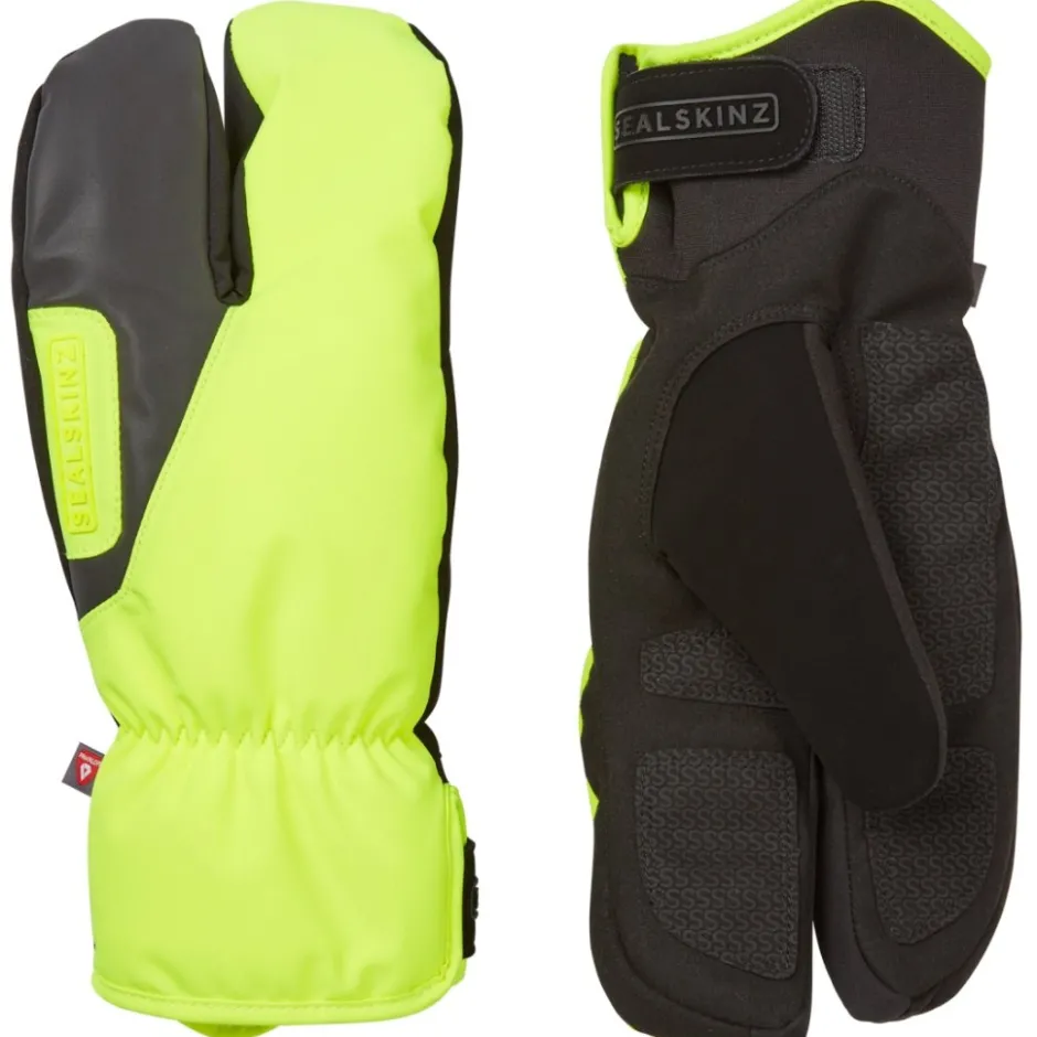 Winterhandschoenen < SealSkinz Barwick Waterdichte Extreme Koude Weer Cyclu Gepleten Vinger Handchoenen - Neon Yellow