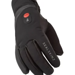 Winterhandschoenen < SealSkinz Upwell Waterdichte, Verwarmde Fiethandchoen - Zwart