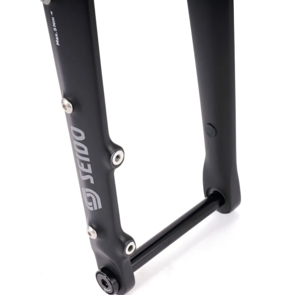 Vaste Voorvorken < SEIDO MGV Carbon Disc Starre Voorvork - Tapered - Flat Mount - 12x100mm - zwart