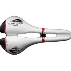 Selle San Marco Aspide Racing Open-Fit Saddle - Narrow S2 - red/white