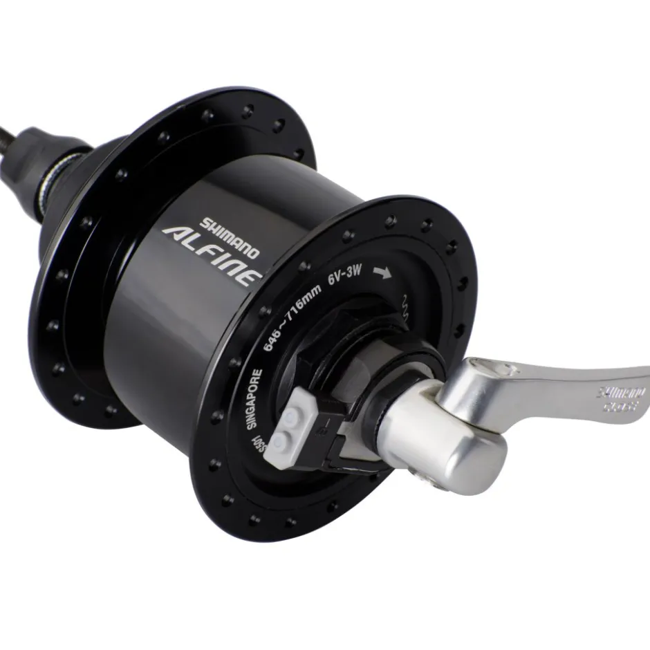 Naven En Freewheel < Shimano Alfine DH-S501 Naafdynamo - Centerlock - QR 9x100mm - zwart