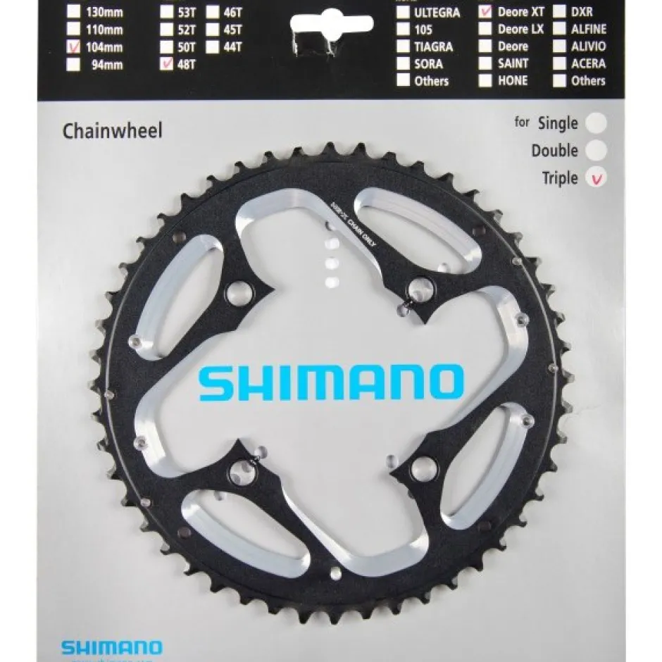 Kettingbladen < Shimano Deore XT FC-T780 / FC-T781 Kettingblad 4-Arm - 3x10-Voudig - zwart