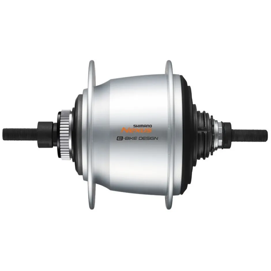 E-Bike Wielen, Velgen En Naven|Naafversnellingen < Shimano Nexus STePS SG-C7000-5D Internal Gear Hub for E-Bike - Centerlock - 10x135mm Nut Type - 5-Speed - silver