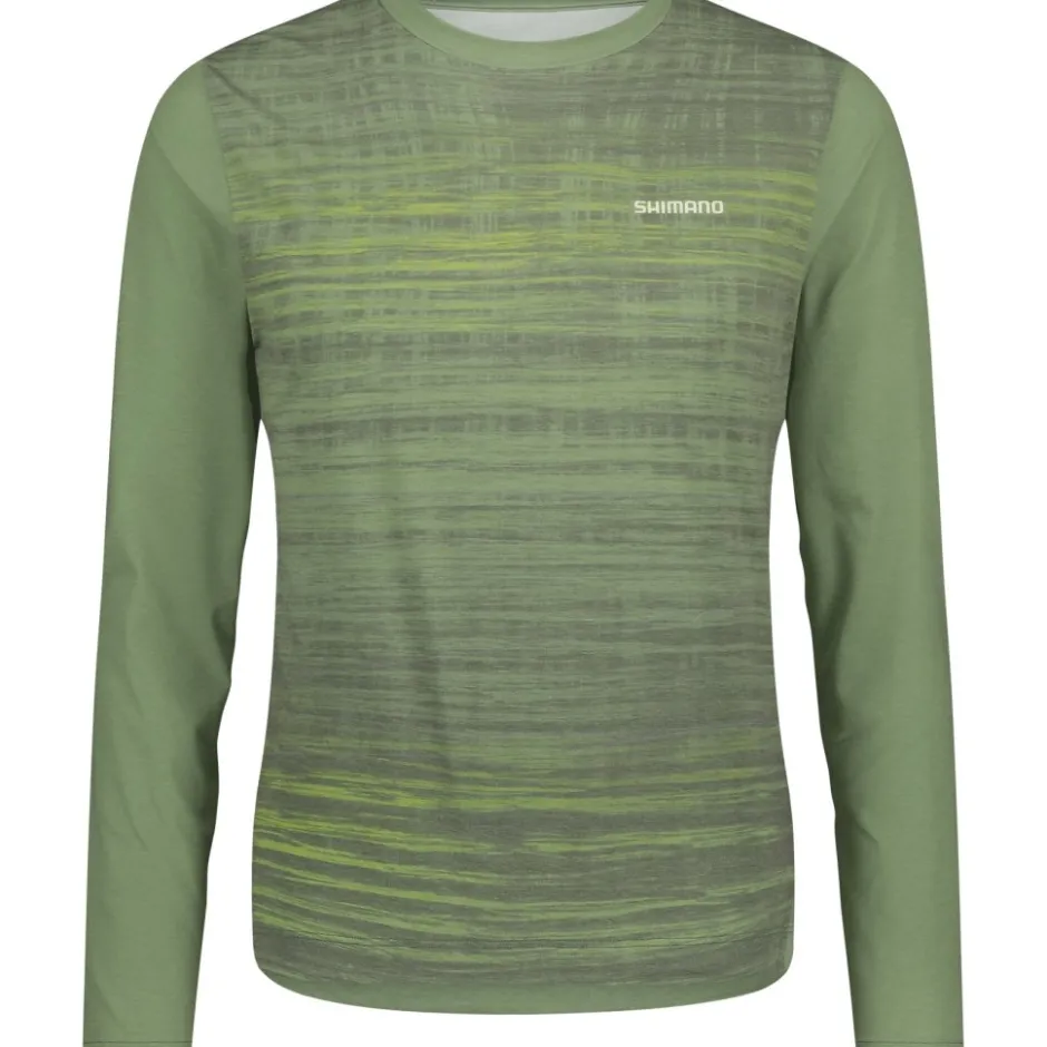 Mtb-Shirts < Shimano pazio Printed MTB Fiettrui met lange mouwen Heren - groen