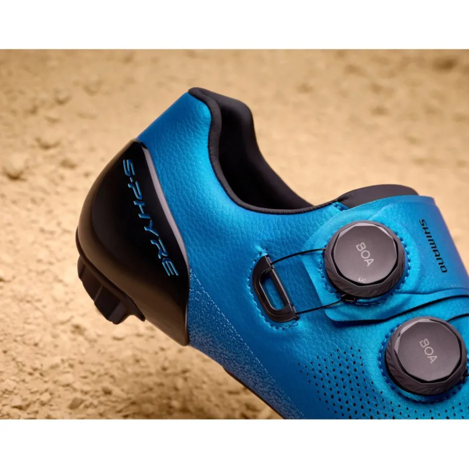 Gravelschoenen|Gravel Schoenen < Shimano S-Phyre SH-RX910 Gravel Schoenen Heren - Wide - Blauw