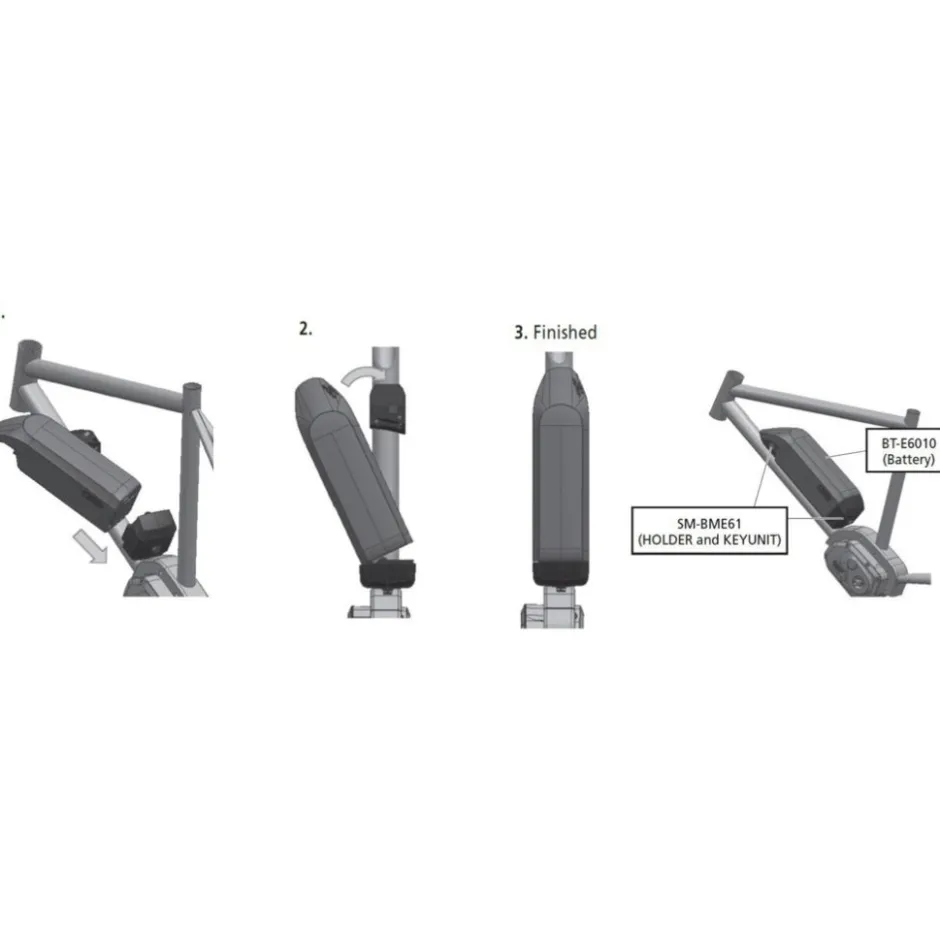 Accu'S En Opladers < AXA Shimano STePS BM-E6010 Battery Mount with Charging Jack - Down Tube - anthracite