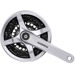 Crankstellen < Shimano Tourney FC-TY501 Crankset 3x6/7/8 - with Chain Guard - silver