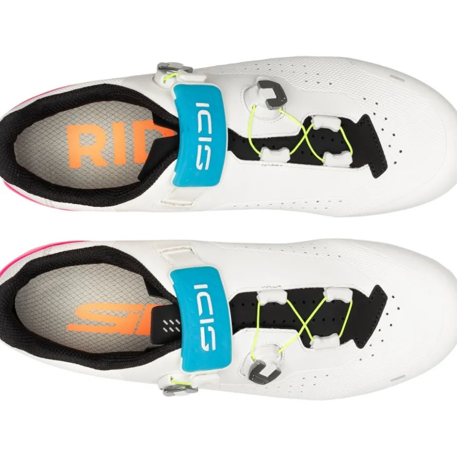 Wielrenschoenen|Wielrenschoenen < Sidi Genius X Wyve Racefietsschoenen - White Fluo