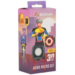 SIGMA AURA MICRO Set - Voorlamp + Achterlamp - RIDE SAFE TO SCHOOL