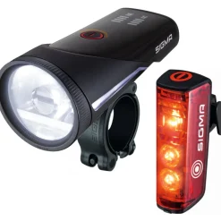 Verlichting|Verlichting Op Batterijen < Sigma Sport SIGMA Aura 100 Set / Blaze Link - Fietslamp Vooraan (Schroefbevestiging) + Fietslamp Achteraan