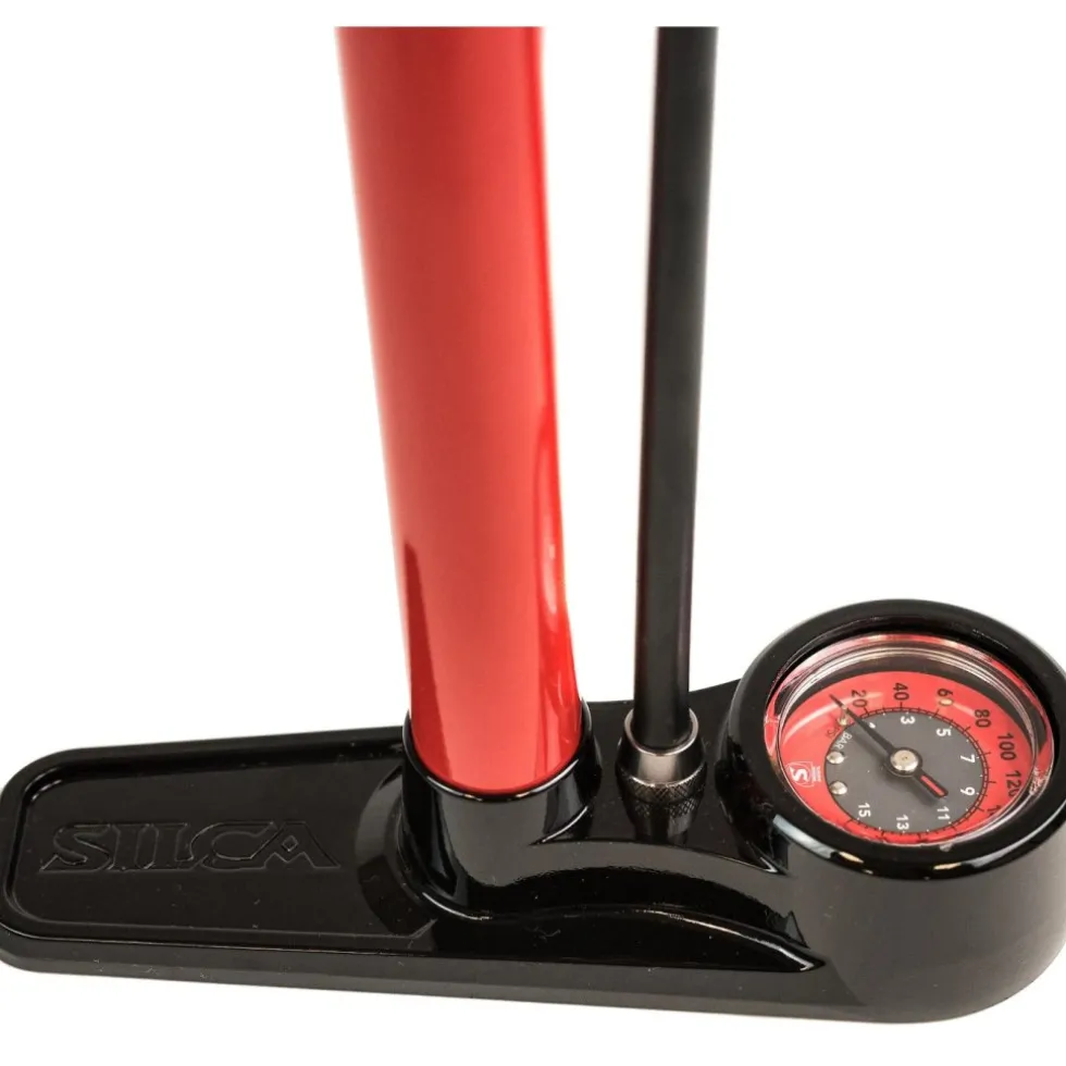 SILCA Pista Vloerpomp - incl. Manometer 220 psi Rood