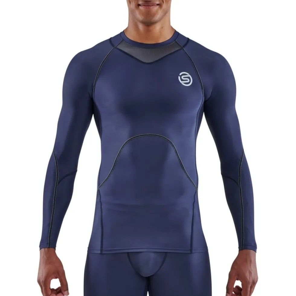 SKINS 3-Series Shirt met Lange Mouwen Heren - Navy Blue