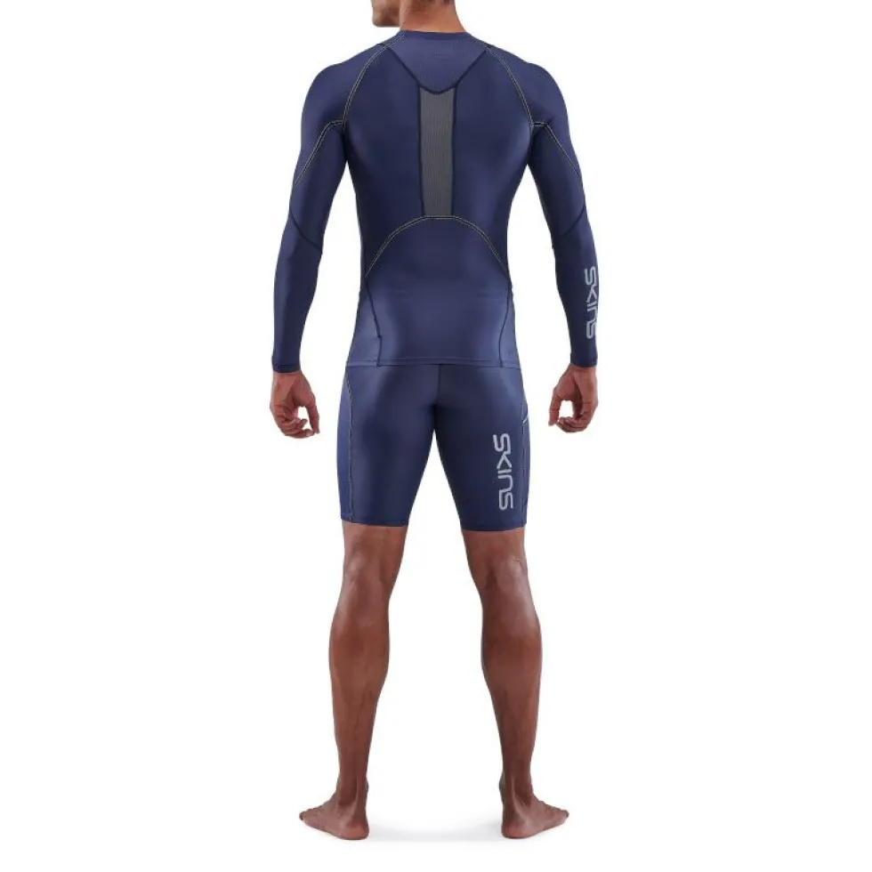 SKINS 3-Series Shirt met Lange Mouwen Heren - Navy Blue
