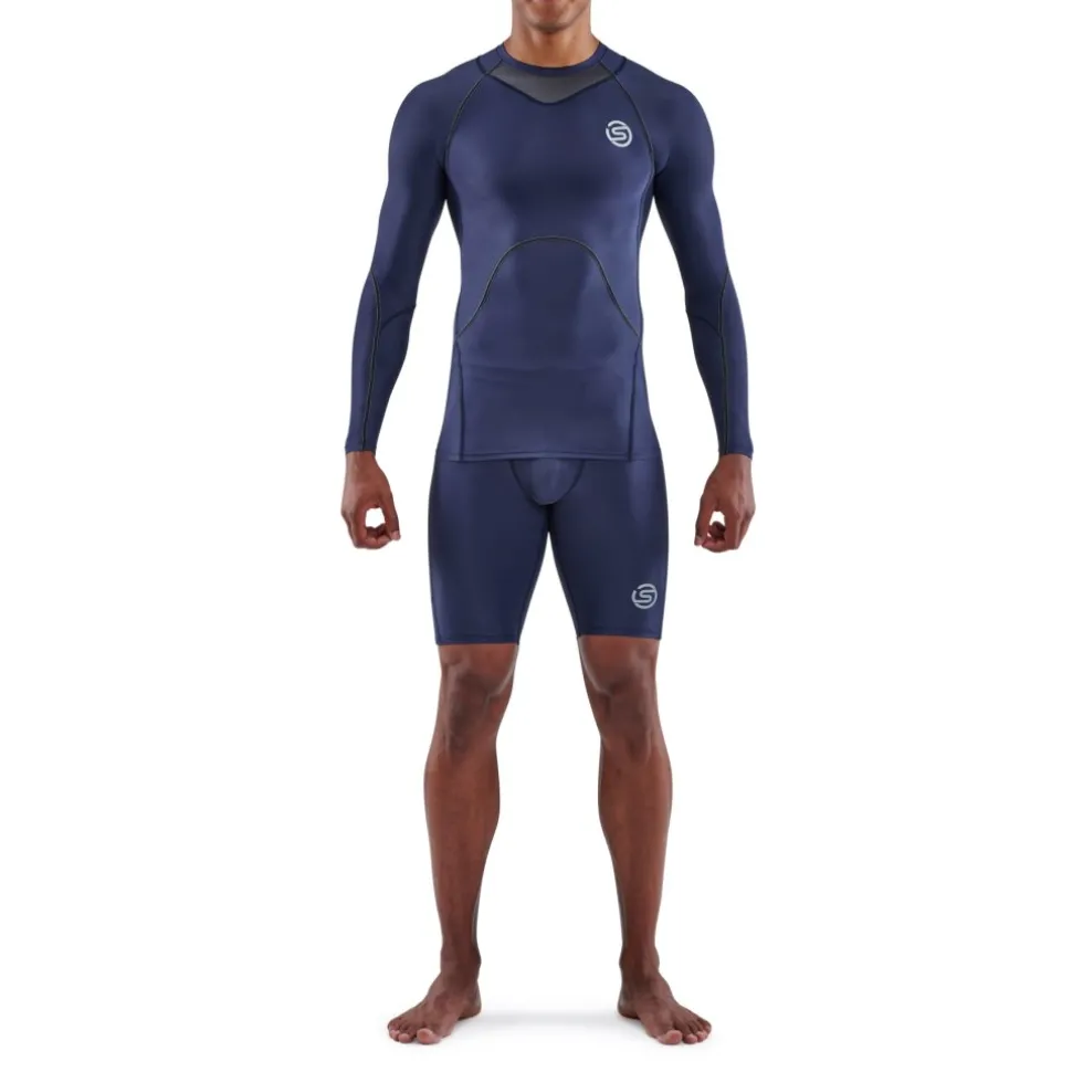 SKINS 3-Series Shirt met Lange Mouwen Heren - Navy Blue