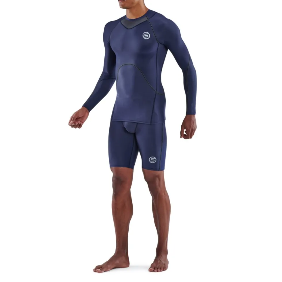 SKINS 3-Series Shirt met Lange Mouwen Heren - Navy Blue