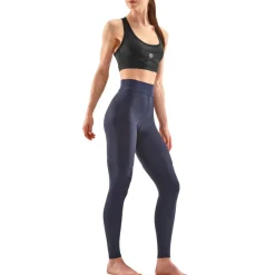 Broeken < SKINS 3-Series Soft Long Tights Dames - Navy Blue