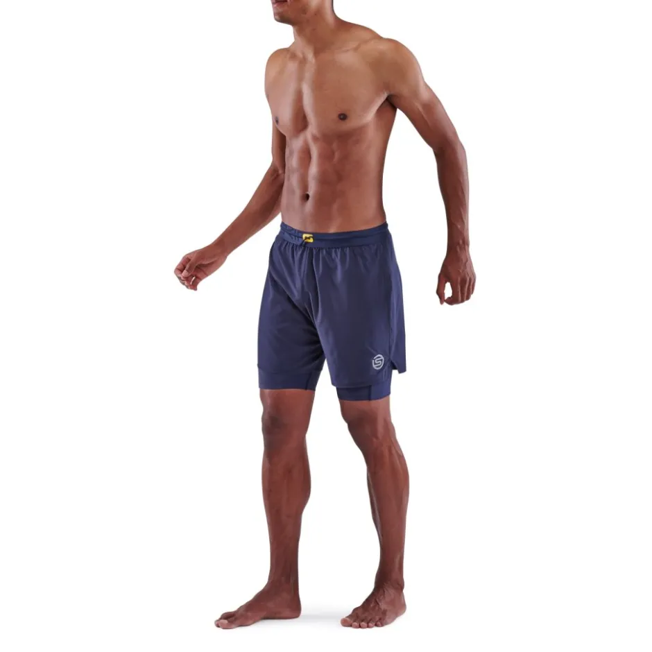 Broeken & Rokken|Broeken < SKINS 3-erie uperpoe Fitne-hort 2-in-1 Heren - Navy Bue