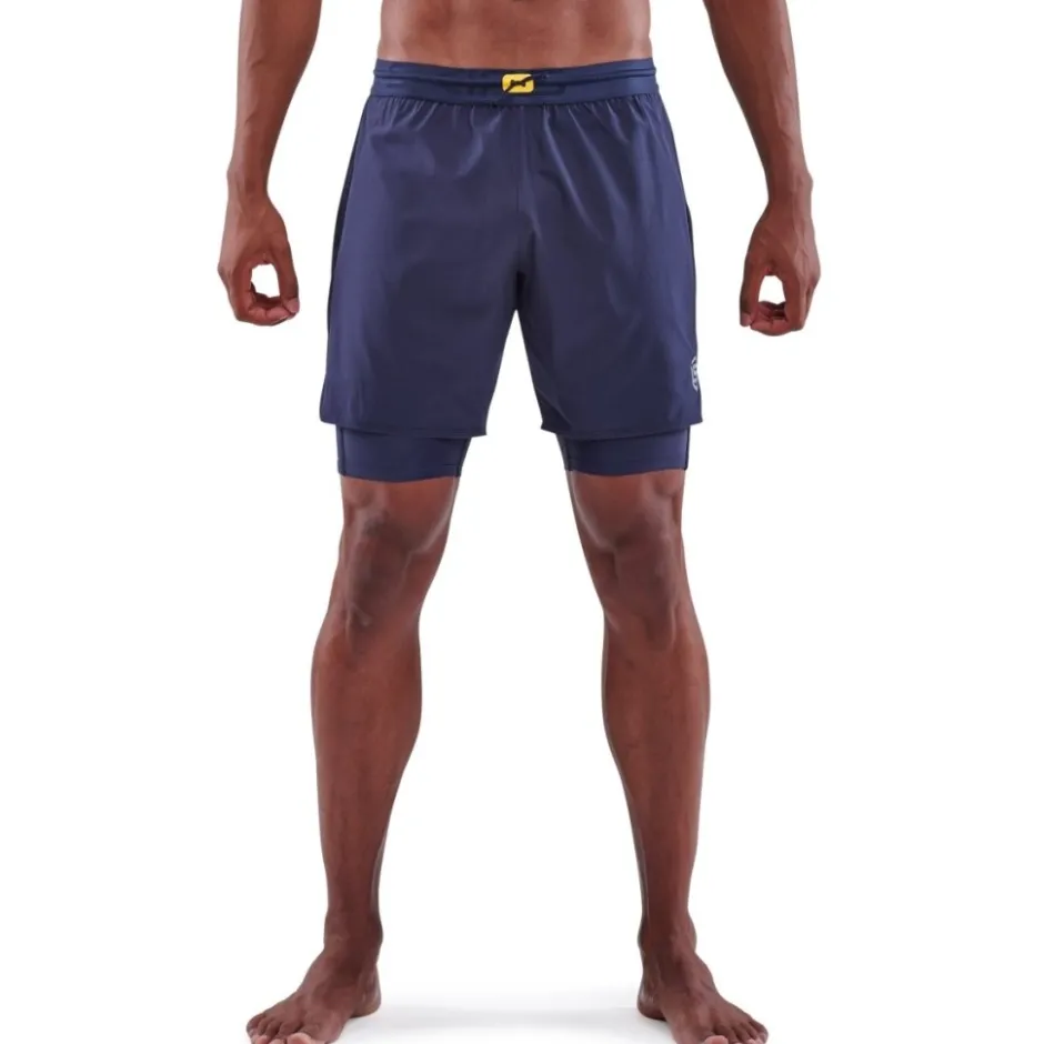 Broeken & Rokken|Broeken < SKINS 3-erie uperpoe Fitne-hort 2-in-1 Heren - Navy Bue