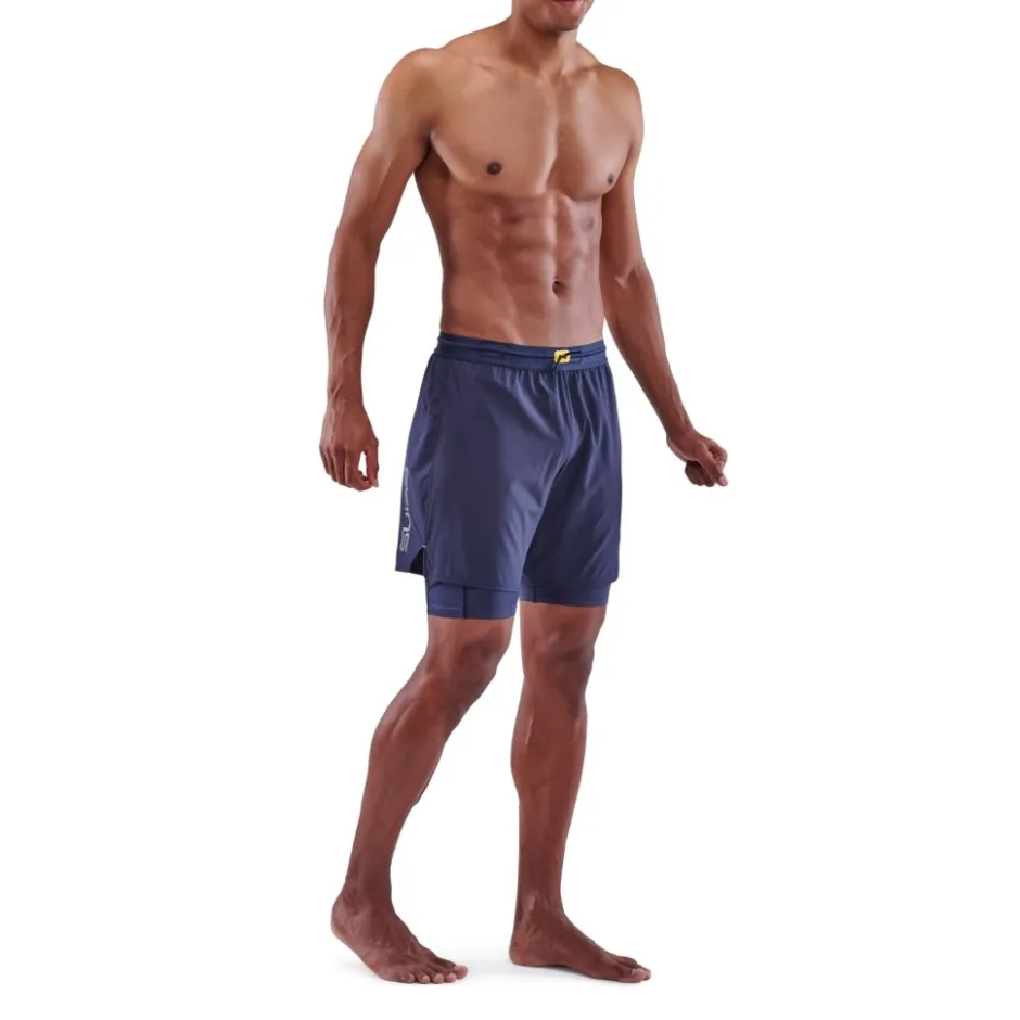 Broeken & Rokken|Broeken < SKINS 3-erie uperpoe Fitne-hort 2-in-1 Heren - Navy Bue