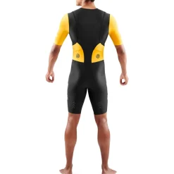 SKINS Tri Brand Trisuit met Korte Mouwen - Black/Zest