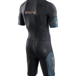 Trisuits|Trisuits < SKINS TRI Elite uit met Korte Mouwen Heren - Black/Carbon
