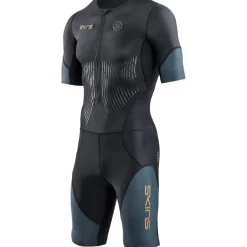 Trisuits|Trisuits < SKINS TRI Elite uit met Korte Mouwen Heren - Black/Carbon