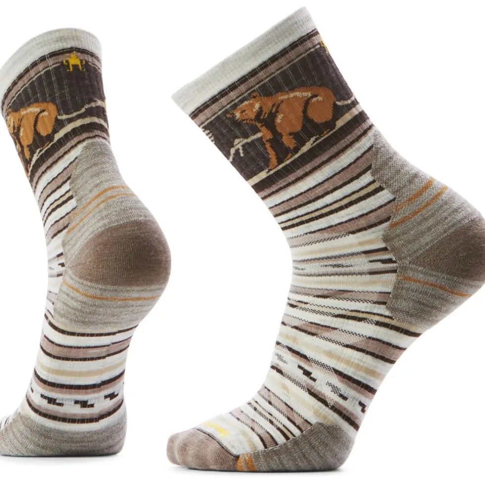 SmartWool Targeted Cushion Bear Stripe Mid Crew Wandelsokken - 069 ash