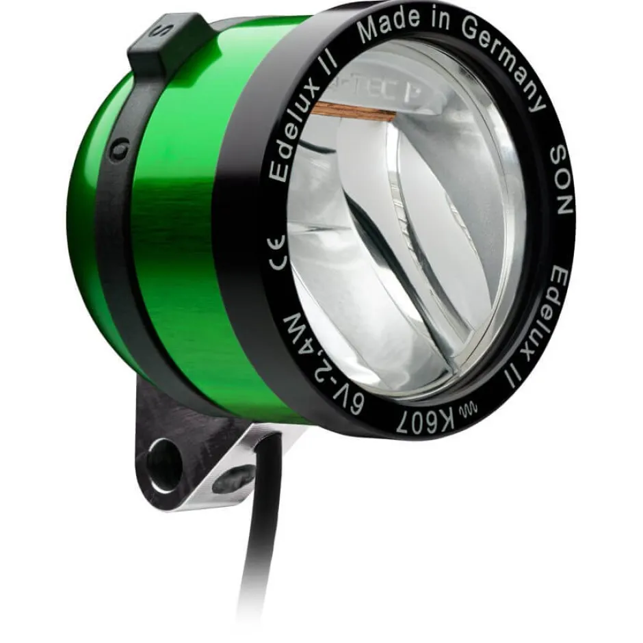 Dynamo Verlichting|Verlichting < SON Edelux II Fietslamp Vooraan - light green anodized (140cm)