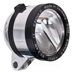 SON Edelux II LED Front Light with Coax Plug and SON-Coax-Adapter - silver polished