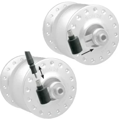 SON Edelux II LED Front Light with Coax Plug and SON-Coax-Adapter - black anodized