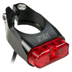 SON Fietslamp Achteraan - Zadelpenklem - zwart / rood - 31.8mm