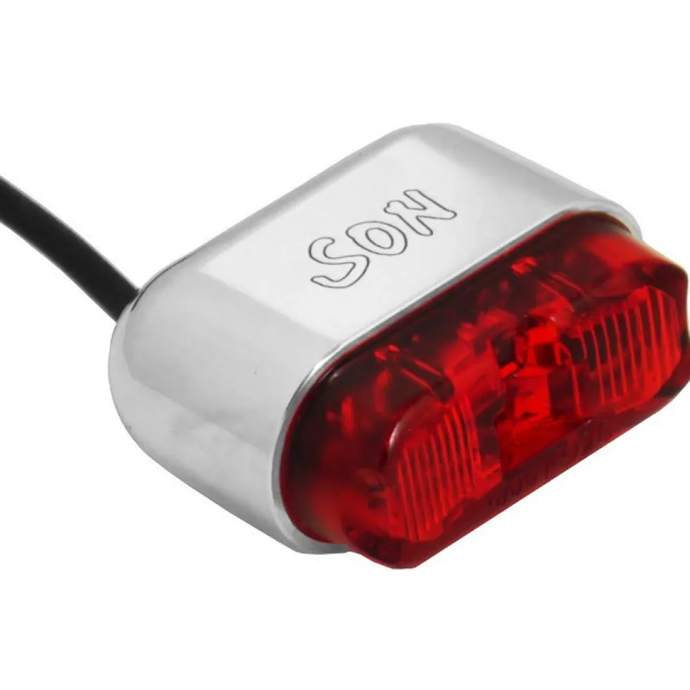 SON Rear Light for Mudguard Mounting - polished/red