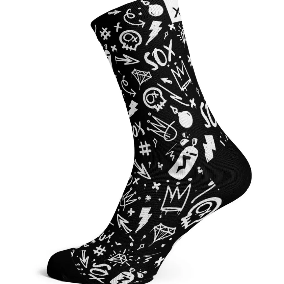 Sox Footwear Monochrome Sokken - doodle black