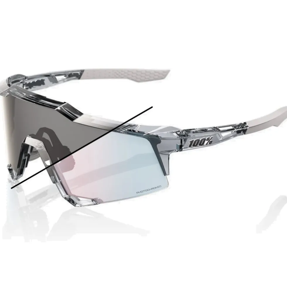 100% Speedcraft Photochromic Bril - Polished Translucent Grey - Rose Gold Mirror
