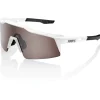 Mtb-Brillen|Racefietsbrillen < 1 00% Speedcraft SL Bril - Matte White - HiPER Silver Mirror | Clear