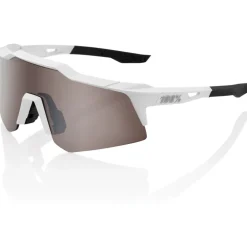 100% Speedcraft XS Bril - Matte White - HiPER Silver Mirror | Clear
