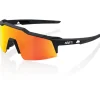 100% Speedcraft XS Bril - Soft Tact Black - HiPER Red Multilayer Mirror | Clear