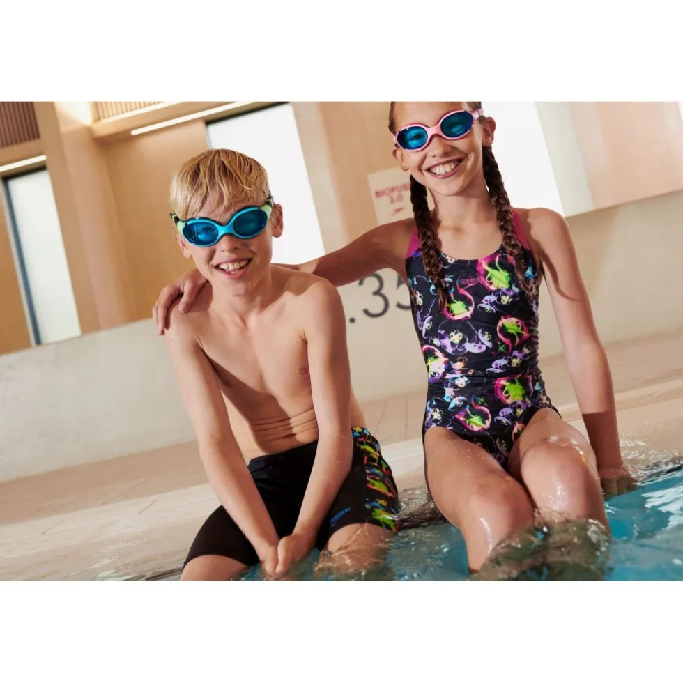 Speedo Biofuse 2.0 Junior Zwembril - Hypersonic Blue/True Navy/Lumo Green/Blue
