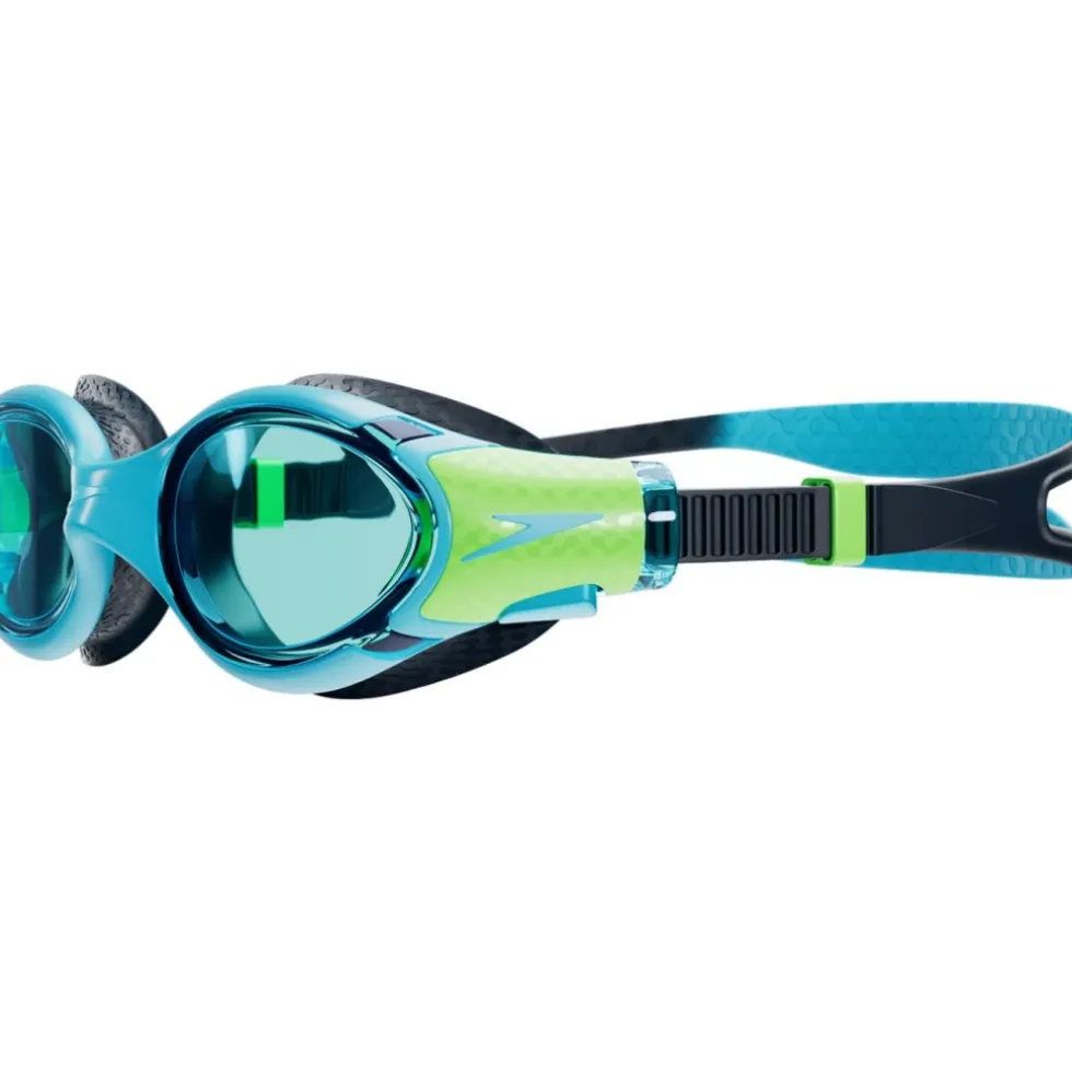 Speedo Biofuse 2.0 Junior Zwembril - Hypersonic Blue/True Navy/Lumo Green/Blue