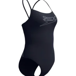 Zwembroeken & Bikini'S < Speedo Endurance+ Logo Thin Strap Badpak Dames - anthracite