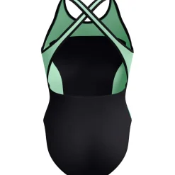 Speedo High Neck Splice Cross Back Badpak Dames - turquiose gem