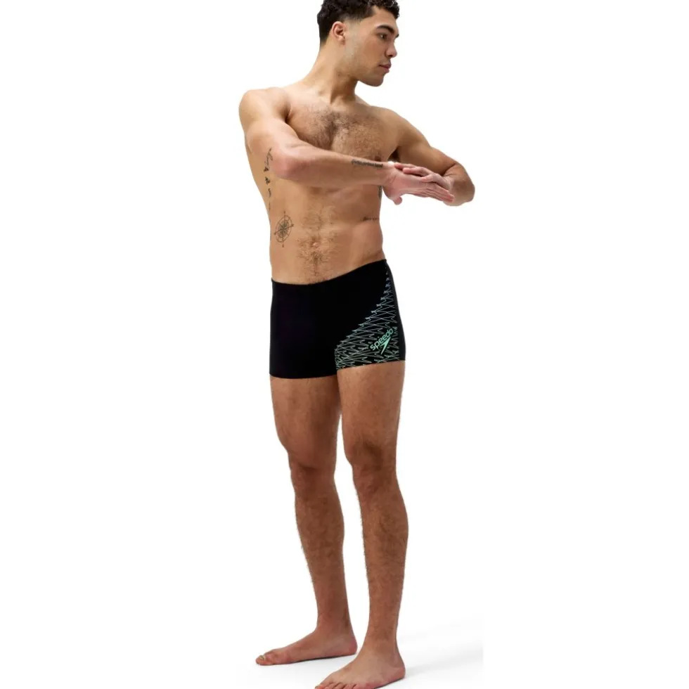 Speedo Medley Logo Zwembroek Heren - black/alfalfa green