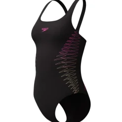 Zwembroeken & Bikini'S < Speedo Placement Muscleback Badpak Dames - anthracite