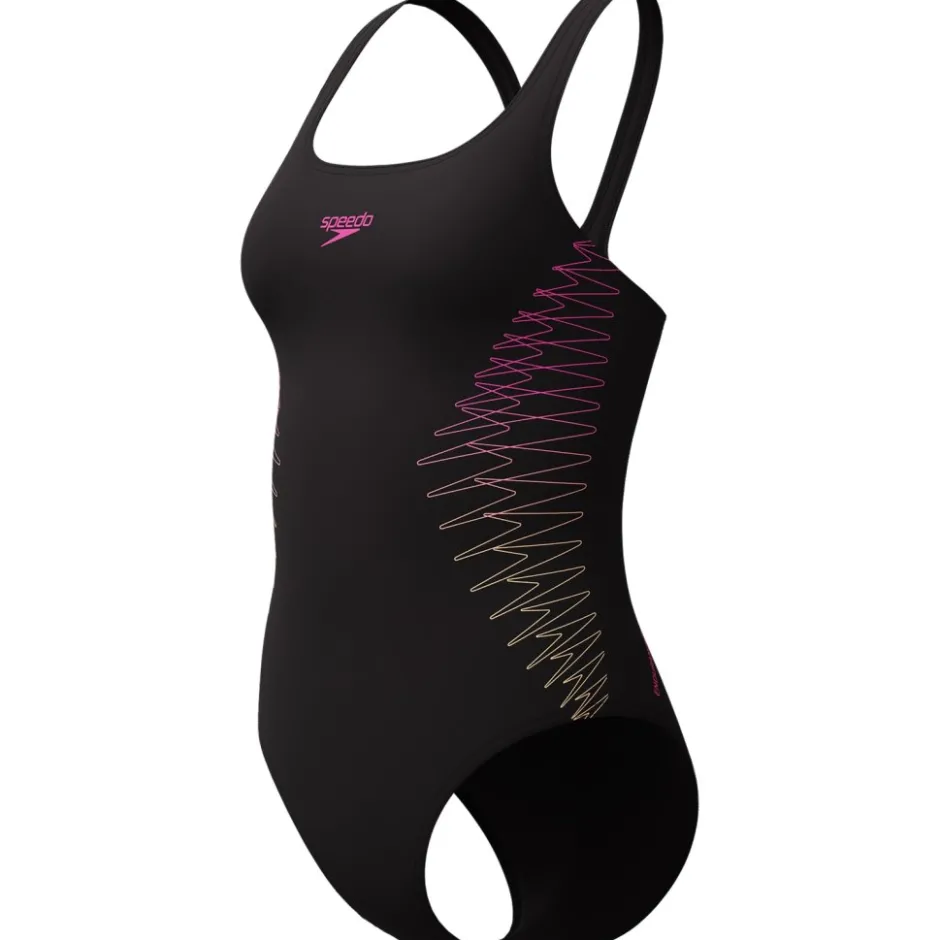 Zwembroeken & Bikini'S < Speedo Placement Muscleback Badpak Dames - anthracite