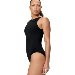 Speedo Solid High Neck Badpak Dames - anthracite