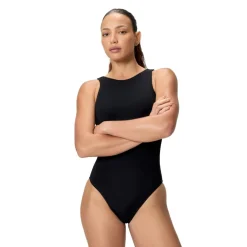 Speedo Solid High Neck Badpak Dames - anthracite