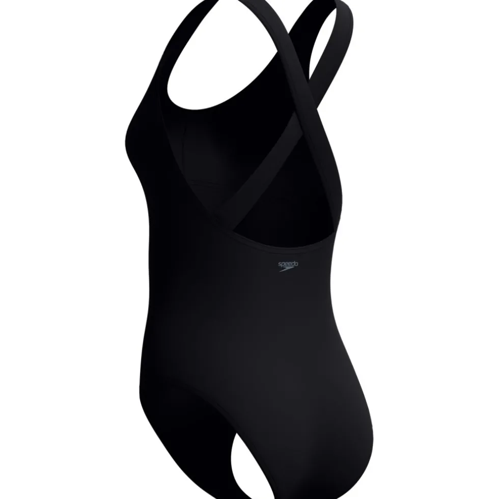 Speedo Solid Scoop Neck Badpak Dames - anthracite